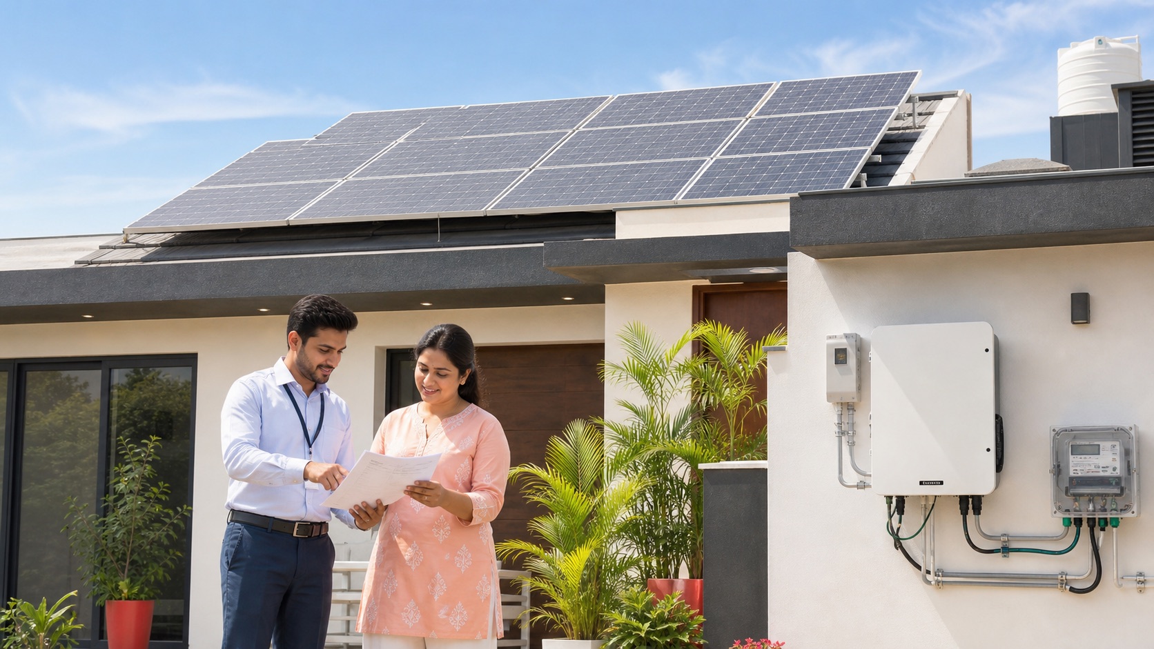 On grid solar system for home with net metering by Perfect Solar Energy